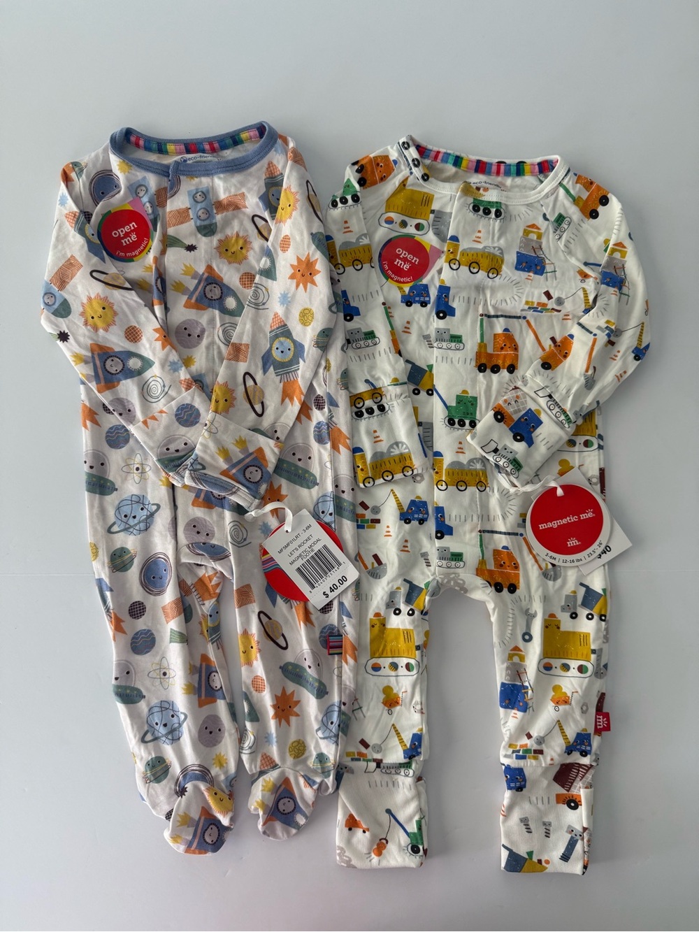 Magnetic footie+ coveral 3-6 m